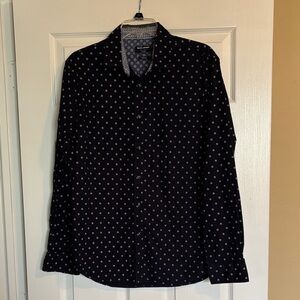 Michael Brandon men’s navy blue long sleeve button down shirt size medium